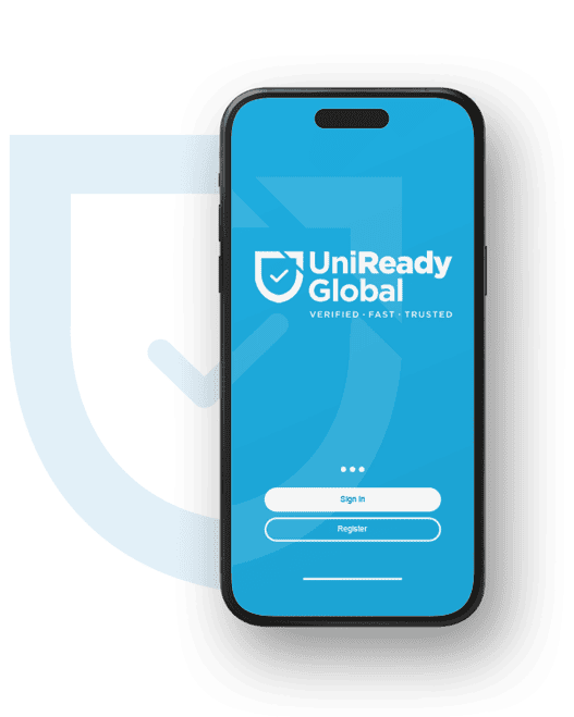 UniReady Global mobile app interface for student verification